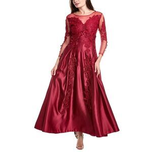 Michele Laperle Womens  Lace Sleeve Gown